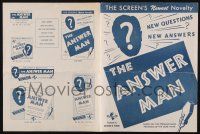8k310 ANSWER MAN pressbook '46 the screen's newest novelty, cool quiz gameshow!