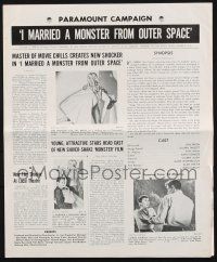 8k542 I MARRIED A MONSTER FROM OUTER SPACE pressbook '58 filled with great images with the alien!