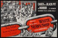 8k837 WHITE SLAVE SHIP pressbook '62 L'ammutinamento, art of sexy women in a black pit of horror!