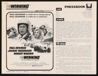 8k840 WINNING pressbook R73 Paul Newman, Joanne Woodward, Indy car racing art!