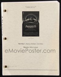 8k027 AMADEUS final draft script '84 Milos Forman, screenplay by Peter Shaffer!