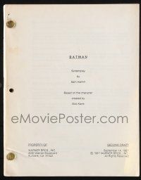8k045 BATMAN second draft script September 14, 1987, screenplay by Sam Hamm!