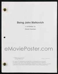 8k049 BEING JOHN MALKOVICH final version script '99 screenplay by Charlie Kaufman!