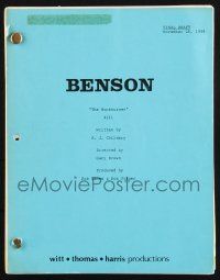 8k050 BENSON final draft TV script November 28, 1984, screenplay by R.J. Colleary, The Bookburner!