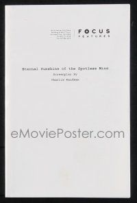 8k100 ETERNAL SUNSHINE OF THE SPOTLESS MIND 5.25x8.25 script '04 screenplay by Charlie Kaufman!