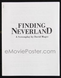 8k108 FINDING NEVERLAND script '04 screenplay by David Magee, about Peter Pan's origin!