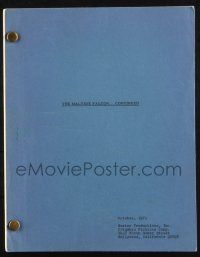 8k177 MALTESE FALCON...CONTINUED script October 1971 unproduced screenplay by Mankiewicz & Cotler!