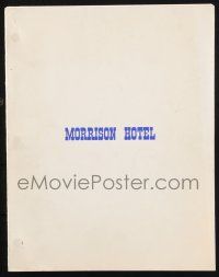 8k192 MORRISON HOTEL script '80s unproduced, about Jim Morrison of The Doors by Pierre Zaidline!