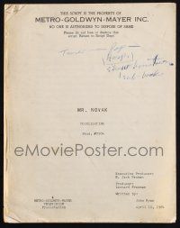 8k194 MR. NOVAK TV script April 10, 1964, screenplay by John Ryan, Moonlighting!