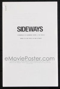 8k241 SIDEWAYS 5.5x8.5 script '04 screenplay by Alexander Payne & Jim Taylor!