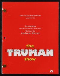 8k270 TRUMAN SHOW script '98 screenplay by Andrew Niccol, sent to Academy member!