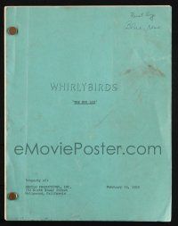 8k278 WHIRLYBIRDS TV script February 15, 1959, screenplay by Jerry Adelman, The Big Lie!