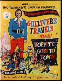 8k509 GULLIVER'S TRAVELS/MR. BUG GOES TO TOWN English pressbook '50s Technicolor cartoon features!