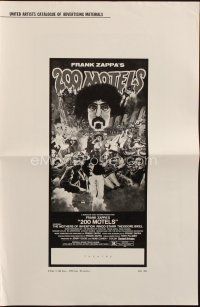 8k288 200 MOTELS pressbook '71 directed by Frank Zappa, rock 'n' roll, wild artwork!