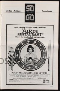 8k300 ALICE'S RESTAURANT pressbook '69 Arlo Guthrie, musical comedy directed by Arthur Penn!