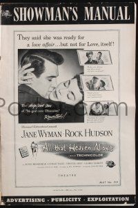 8k301 ALL THAT HEAVEN ALLOWS pressbook '55 Rock Hudson & Jane Wyman, directed by Douglas Sirk!