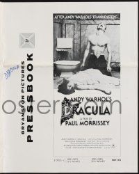 8k307 ANDY WARHOL'S DRACULA pressbook '74 Paul Morrissey, wild images of vampire Udo Kier!