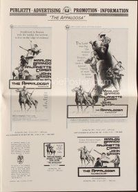 8k313 APPALOOSA pressbook '66 Brando rode the lustful & lawless to live on the edge of violence!
