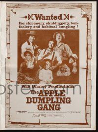 8k314 APPLE DUMPLING GANG pressbook '75 Disney, Don Knotts in motion picture of profound nonsense!