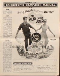 8k315 APRIL LOVE pressbook '57 full-length romantic Pat Boone & sexy Shirley Jones!