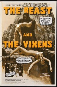 8k330 BEAST & THE VIXENS pressbook '85 great artwork of giant ape & sexy naked women!