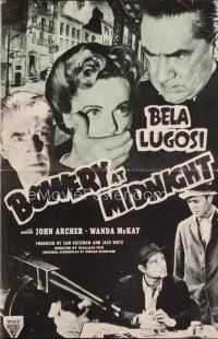 8k354 BOWERY AT MIDNIGHT pressbook R49 Bela Lugosi, John Archer, Wanda McKay, Tom Neal!