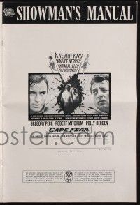 8k372 CAPE FEAR pressbook '62 Gregory Peck, Robert Mitchum, Polly Bergen, film noir!