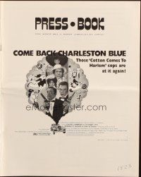 8k391 COME BACK CHARLESTON BLUE pressbook '72 Godfrey Cambridge, cool blaxploitation art!