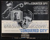 8k396 CONQUERED CITY pressbook '65 art of David Niven & Ben Gazzara, spy vs. counter spy!