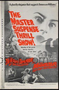 8k450 EYES WITHOUT A FACE/MANSTER pressbook '62 horror double-bill, the master suspense thrill show!