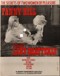 8k455 FANNY HILL MEETS LADY CHATTERLEY pressbook '67 Barry Mahon, secrets of 2 women of pleasure!