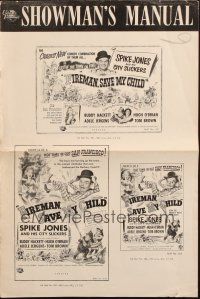 8k464 FIREMAN, SAVE MY CHILD pressbook '54 Spike Jones and his City Slickers & Buddy Hackett!