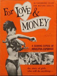 8k475 FOR LOVE & MONEY pressbook '67 industrial espionage, the story of girls who will do anything!