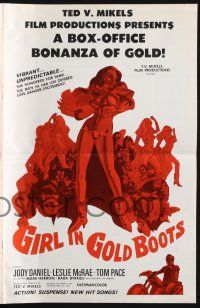 8k488 GIRL IN GOLD BOOTS pressbook '68 Ted V Mikels, she hungered for fame & men!