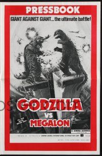 8k494 GODZILLA VS. MEGALON pressbook '76 Gojira tai Megaro, Toho monsters, Megalon, Gigan!