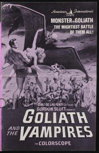 8k497 GOLIATH & THE VAMPIRES pressbook '64 Gordon Scott saves kidnapped women from an evil zombie!