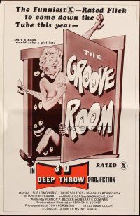 8k505 GROOVE ROOM pressbook '75 Ole Soltoft, Sue Longhurst, Diana Dors, x-rated 3D comedy sex!