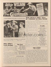 8k510 GUNMAN pressbook '52 cowboy Whip Wilson, Phyllis Coates, Fuzzy Knight