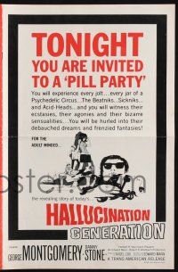 8k513 HALLUCINATION GENERATION pressbook '67 Beatniks, Sickniks & Acid-Heads are weird & wild!