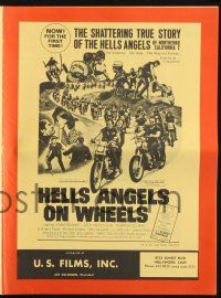 8k519 HELLS ANGELS ON WHEELS pressbook '67 shattering true story of the Hells Angels of California!