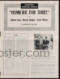 8k525 HOMICIDE FOR THREE pressbook '48 Audrey Long, death has the last laugh!