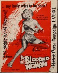 8k530 HOT BLOODED WOMAN pressbook '65 the strange weird hunger of her body cries to be seen!