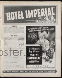 8k532 HOTEL IMPERIAL pressbook '39 c/u of Ray Milland kissing beautiful Isa Miranda!