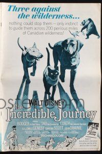 8k545 INCREDIBLE JOURNEY pressbook '63 Disney, art of Bull Terrier, Siamese cat & Labrador Retriever