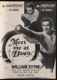 8k615 MEET ME AT DAWN pressbook '47 swashbuckler William Eythe & pretty Hazel Court!