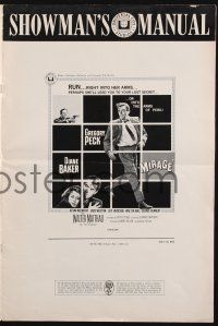 8k622 MIRAGE pressbook '65 is the key to Gregory Peck's secret in Diane Baker's arms?
