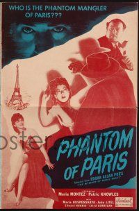 8k637 MYSTERY OF MARIE ROGET pressbook R51 Edgar Allan Poe, Maria Montez, Phantom of Paris!
