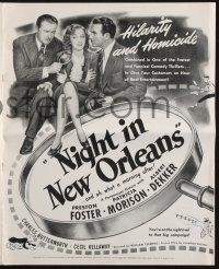 8k647 NIGHT IN NEW ORLEANS pressbook '42 Preston Foster, Patricia Morison & Albert Dekker!