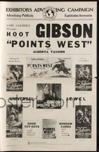 8k676 POINTS WEST pressbook '29 great artwork images of cowboy Hoot Gibson on horseback!