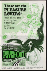 8k683 PSYCH-OUT pressbook '68 AIP, psychedelic drugs, sexy pleasure lover Susan Strasberg!